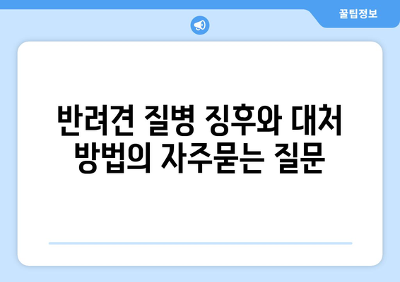 반려견 질병 징후와 대처 방법