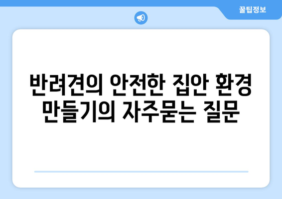 반려견의 안전한 집안 환경 만들기