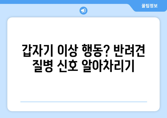 반려견 질병 징후와 대처 방법